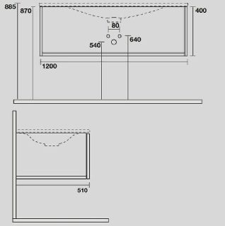 Тумба под раковину Kerasan Shape 120 9325K3 подвесная Дуб Белый
